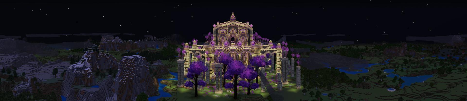 Panorama of the Minecraft Bedrock Marketplace product End Temple created by Gearblocks.
