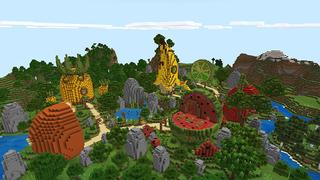Screenshot of the Minecraft Bedrock Marketplace product Fruit Village created by Gearblocks.