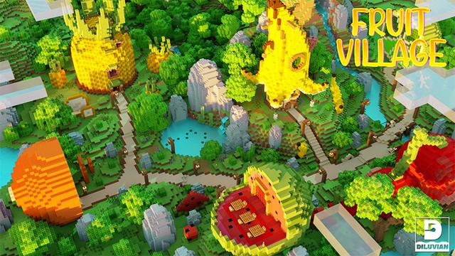 Thumbnail of the Minecraft Bedrock Marketplace product Fruit Village created by Gearblocks.