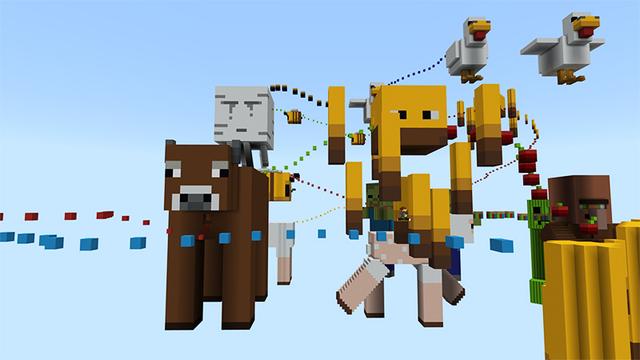 Screenshot of the Minecraft Bedrock Marketplace product Giant Parkour Mobs created by Gearblocks.