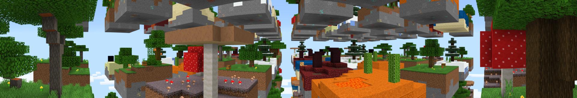 Panorama of the Minecraft Bedrock Marketplace product Grid Skyblock created by Gearblocks.