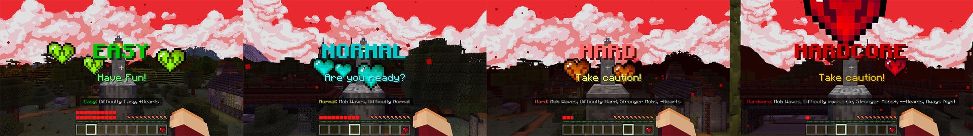 Panorama of the Minecraft Bedrock Marketplace product Heart Mode created by Gearblocks.