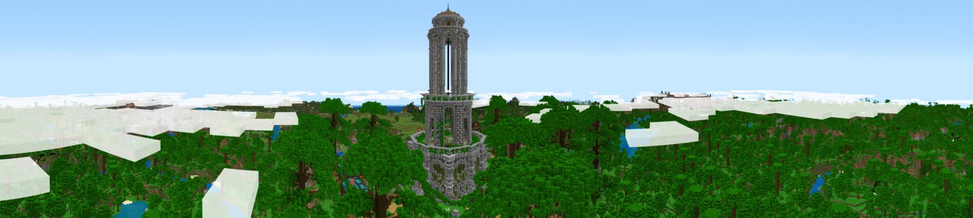 Panorama of the Minecraft Bedrock Marketplace product Jungle Tower created by Gearblocks.