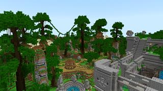 Screenshot of the Minecraft Bedrock Marketplace product Jungle Town created by Gearblocks.