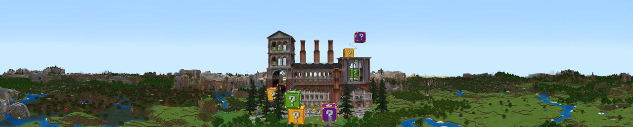 Panorama of the Minecraft Bedrock Marketplace product Lucky Block Factory created by Gearblocks.