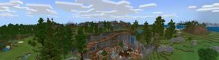 Panorama of the Minecraft Bedrock Marketplace product Miner Town created by Gearblocks.
