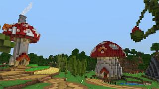 Screenshot of the Minecraft Bedrock Marketplace product Mushroom City created by Gearblocks.