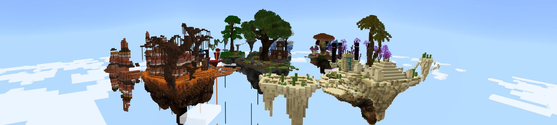 Panorama of the Minecraft Bedrock Marketplace product Skyblock Dimensions created by Gearblocks.