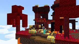 Screenshot of the Minecraft Bedrock Marketplace product Skyblock Lucky Block created by Gearblocks.