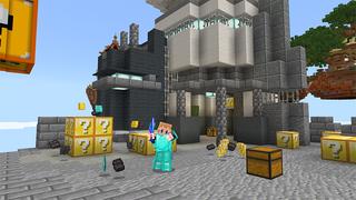 Screenshot of the Minecraft Bedrock Marketplace product Skyblock Lucky Block created by Gearblocks.