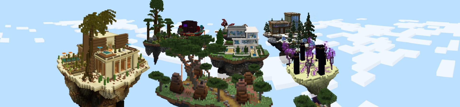 Panorama of the Minecraft Bedrock Marketplace product Skyblock Mansions created by Gearblocks.
