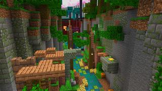 Screenshot of the Minecraft Bedrock Marketplace product Spiral Parkour created by Gearblocks.