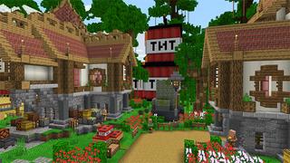 Screenshot of the Minecraft Bedrock Marketplace product TNT Village created by Gearblocks.