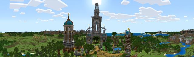 Panorama of the Minecraft Bedrock Marketplace product Tower: Noob x Pro x Hacker created by Gearblocks.
