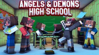 Thumbnail of the Minecraft Bedrock Marketplace product Angels & Demons High School created by Giggle Block Studios.