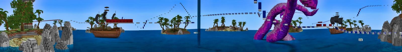 Panorama of the Minecraft Bedrock Marketplace product Aqua Parkour created by Giggle Block Studios.