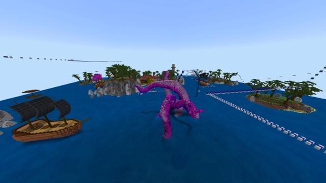 Screenshot of the Minecraft Bedrock Marketplace product Aqua Parkour created by Giggle Block Studios.