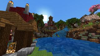 Screenshot of the Minecraft Bedrock Marketplace product Asian Oasis created by Giggle Block Studios.