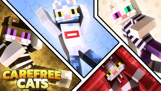 Thumbnail of the Minecraft Bedrock Marketplace product Carefree Cats created by Giggle Block Studios.