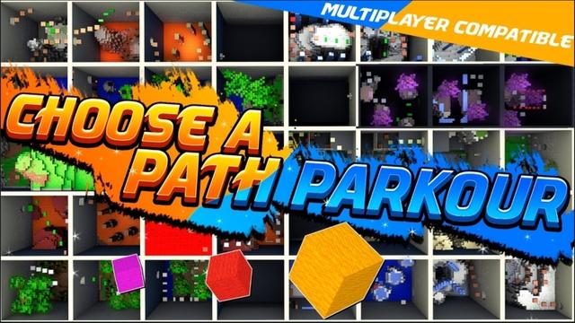 Thumbnail of the Minecraft Bedrock Marketplace product Choose a Path Parkour created by Giggle Block Studios.