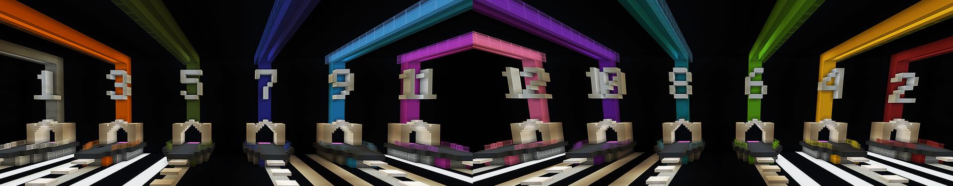 Panorama of the Minecraft Bedrock Marketplace product Classic Droppers created by Giggle Block Studios.