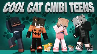 Thumbnail of the Minecraft Bedrock Marketplace product Cool Cat Chibi Teens created by Giggle Block Studios.