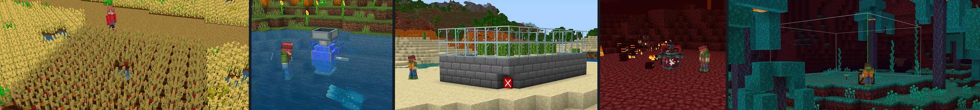 Panorama of the Minecraft Bedrock Marketplace product Craftable Farms created by Giggle Block Studios.
