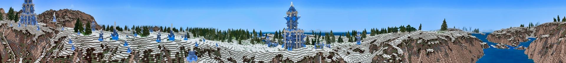 Panorama of the Minecraft Bedrock Marketplace product Deep Freeze Palace created by Giggle Block Studios.