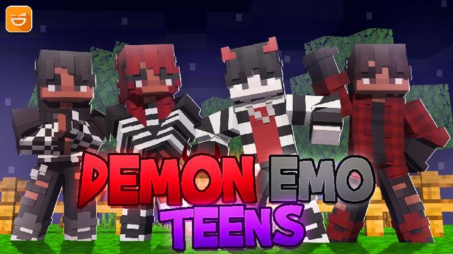 Thumbnail of the Minecraft Bedrock Marketplace product Demon Emo teens created by Giggle Block Studios.