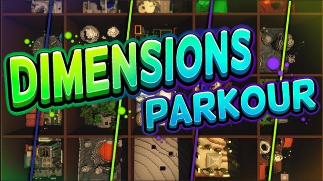 Thumbnail of the Minecraft Bedrock Marketplace product Dimensions Parkour created by Giggle Block Studios.