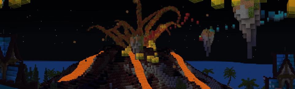Panorama of the Minecraft Bedrock Marketplace product Escape Extreme Volcano Parkour created by Giggle Block Studios.