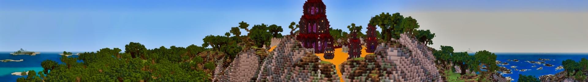 Panorama of the Minecraft Bedrock Marketplace product Evil Volcano created by Giggle Block Studios.