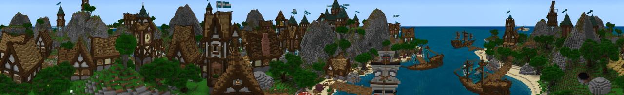 Panorama of the Minecraft Bedrock Marketplace product Far Away Place created by Giggle Block Studios.
