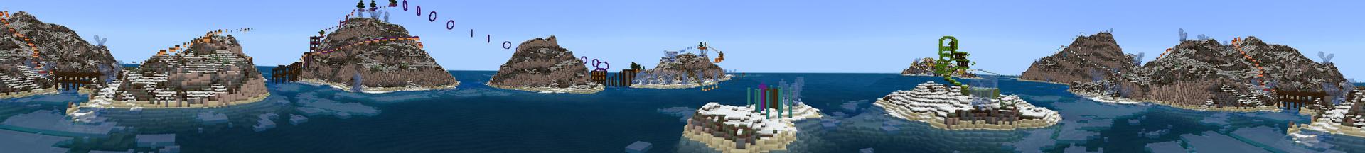 Panorama of the Minecraft Bedrock Marketplace product Frosted Parkour created by Giggle Block Studios.
