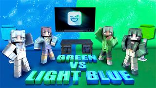 Thumbnail of the Minecraft Bedrock Marketplace product Green vs Light Blue created by Giggle Block Studios.