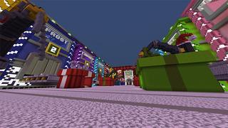 Screenshot of the Minecraft Bedrock Marketplace product Holiday Droppers created by Giggle Block Studios.