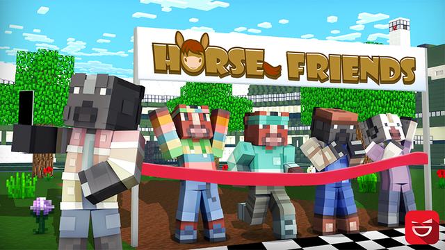 Thumbnail of the Minecraft Bedrock Marketplace product Horse Friends created by Giggle Block Studios.