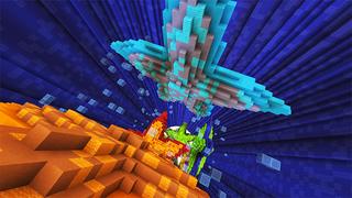 Screenshot of the Minecraft Bedrock Marketplace product Hot Summer Droppers created by Giggle Block Studios.