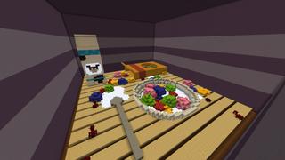 Screenshot of the Minecraft Bedrock Marketplace product Kitchen Find Da Button created by Giggle Block Studios.
