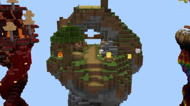 Screenshot of the Minecraft Bedrock Marketplace product Lucky Loot Twisted Skyblock created by Giggle Block Studios.