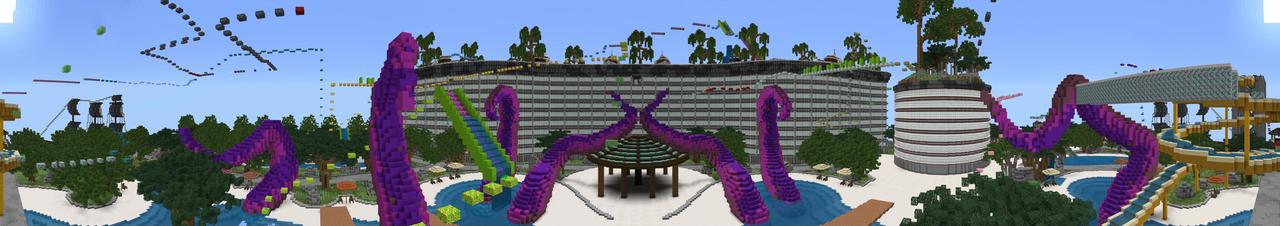 Panorama of the Minecraft Bedrock Marketplace product Luxury Parkour Island created by Giggle Block Studios.