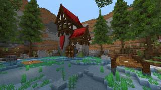 Screenshot of the Minecraft Bedrock Marketplace product Medieval Find the Button created by Giggle Block Studios.