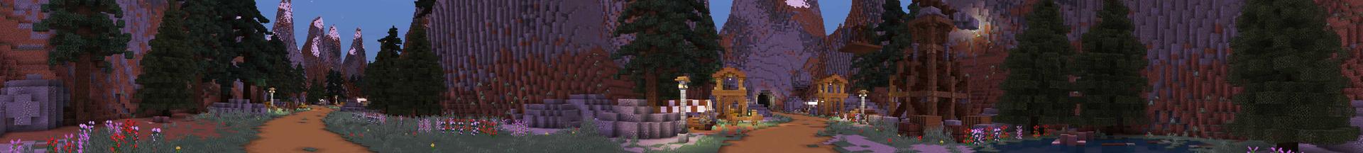 Panorama of the Minecraft Bedrock Marketplace product Medieval Rush created by Giggle Block Studios.