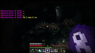 Screenshot of the Minecraft Bedrock Marketplace product Mysterious 8 Ball created by Giggle Block Studios.