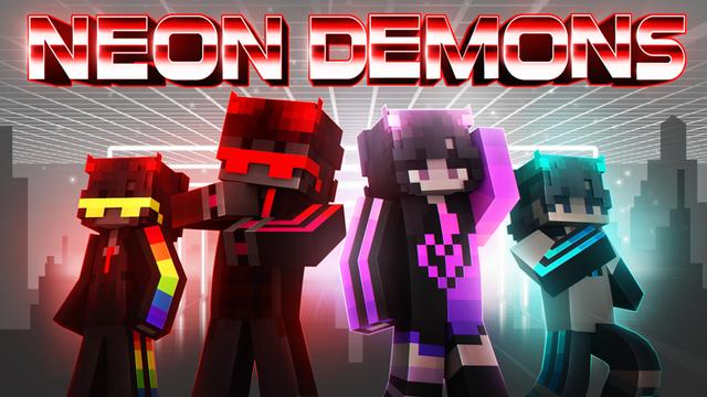 Thumbnail of the Minecraft Bedrock Marketplace product Neon Demons created by Giggle Block Studios.