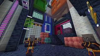 Screenshot of the Minecraft Bedrock Marketplace product Neon-scape created by Giggle Block Studios.