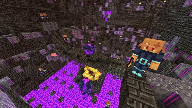 Screenshot of the Minecraft Bedrock Marketplace product Neon-scape created by Giggle Block Studios.