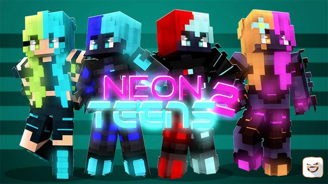 Thumbnail of the Minecraft Bedrock Marketplace product Neon Teens 2 created by Giggle Block Studios.