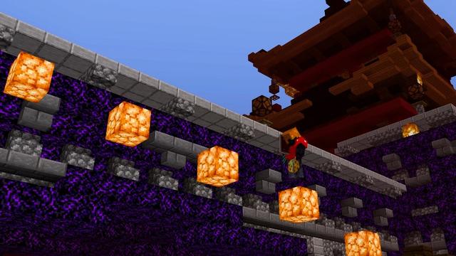 Screenshot of the Minecraft Bedrock Marketplace product Ninja Rooftop Adventure created by Giggle Block Studios.