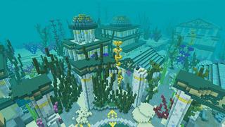 Screenshot of the Minecraft Bedrock Marketplace product Ocean Temple Spawn created by Giggle Block Studios.